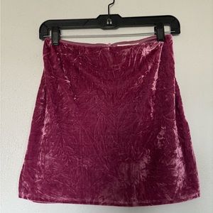 urban outfitters crushed velvet mini skirt